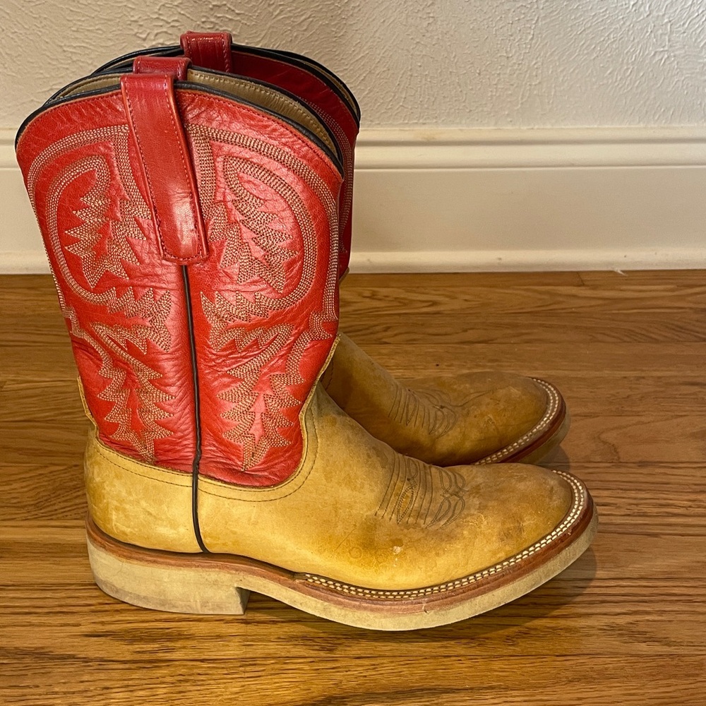 Red and Tan Western Cowgirl Boots